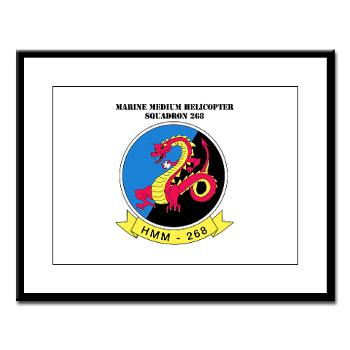 MMHS268 - M01 - 02 - Marine Medium Helicopter Squadron 268 with Text - Large Framed Print - Click Image to Close